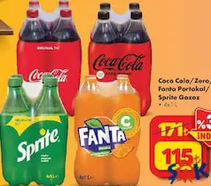 COCA COLA ZERO/FANTA PORTAKAL/SPRİTE GAZOZ 4'LÜ 4X1 L